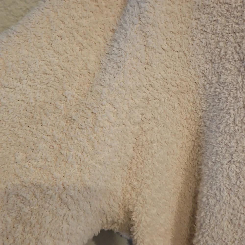 Pottery Barn | Women's Sherpa Teddy Cream Lt. Pink Pockets Loungewear Robe Sz L - Picture 4 of 10